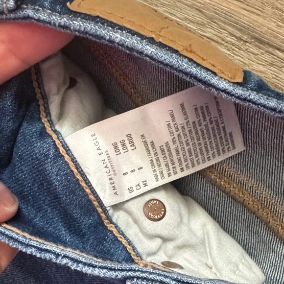 American Eagle Dark Blue Denim Wide Leg Jeans - Picture 3 of 5